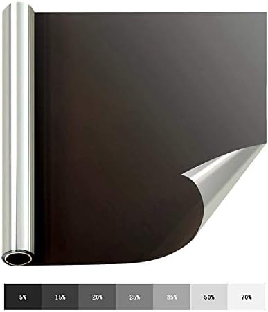 Haisiluo Blackout Window Film Privacy Window Cling Dark Window Tinting Film Car Insulation Sunshade Window Film-Wear Resistance Transmittance 5%