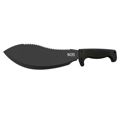 UPC 729857000475, SOG SOGfari Bolo Machete MC10-N - Hardcased Black 12&quot; Blade w/ Saw Back, Rubber Handle, Nylon Sheath