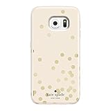 Kate Spade New York Hybrid Hardshell Case for Samsung Galaxy S6 - Retail Packaging - Cream / Gold Confetti Dot / Pink