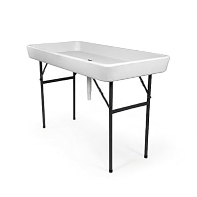 4 Foot Cooler Ice Table Party Ice Folding Table with Matching Skirt - White