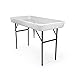 RecPro 4 Foot Cooler Ice Table Party Ice Folding Table with Matching Skirt - White