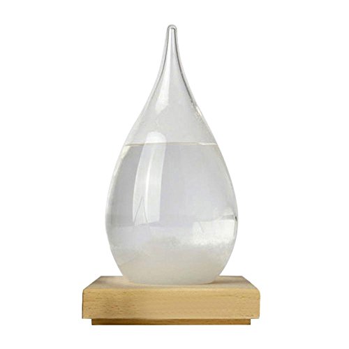 Pawaca Storm Glass - Creative Stylish Desktop Droplet Storm Glass Crafts Weather Storm Forecast Predictor Bottle Barometer