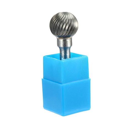 uxcell 5/8-inch Head 6mm Shank Tungsten Carbide Ball Shaped Rotary File Grinding Bit Tool