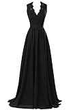 ORIENT BRIDE V-neck Open Back Lace Chiffon Evening Party Dresses