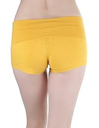 tobeinstyle Amplio Cintura Rollover Yoga pantalones cortos de la dama