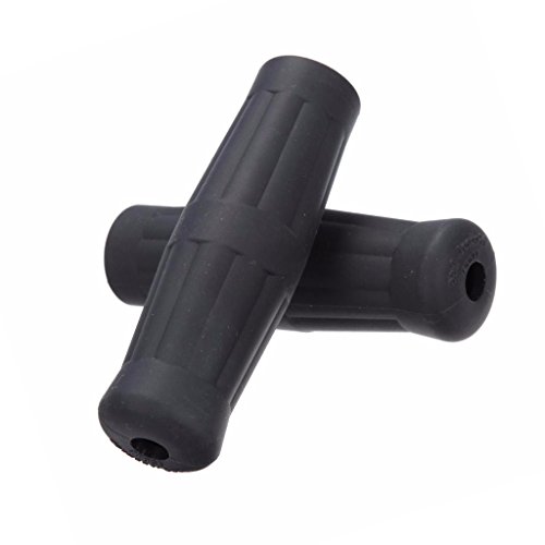 Motorcycle Classic Vintage Coke Bottle Handlebar Hard Rubber Hand Grips (Black)