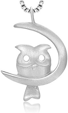 Melodyep Cute Owl Silver Pendant Necklace