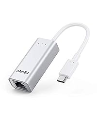 Anker adaptador de red de aluminio un solo cuerpo con USB C y puerto Ethernet de 1 GB, compatible con 10 100 1000 Mbps, para MacBook Pro 2016, XPS, ChromeBook Pixel y más