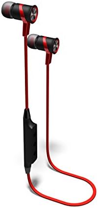 iWireless USA IW-BT1 Bluetooth Headphone Wireless Earphone by iWireless [Active Series - Running, Biking, Gym, Exercise, Training, Weight Lifting, Sports] WITH BUILT-IN POWER, VOLUME, MUSIC, PHONE CALL CONTROLS for iPod, iPhone, iPad, Galaxy, Smartphone, Tablet (Red/Black)