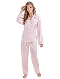 Conjunto de pijama clásico de satén para dama