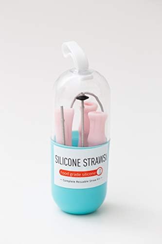 collapsible straw by Divine Domicile - Straws drinking reusable | reusable collapsible straws | Eco friendly straws | reusable straws | silicone straws | Straws drinking reusable | (pink, 1)