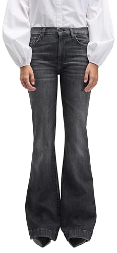 7 For All Mankind Women's Dojo Rocker with 7 Studded Jeans, Black, 24W