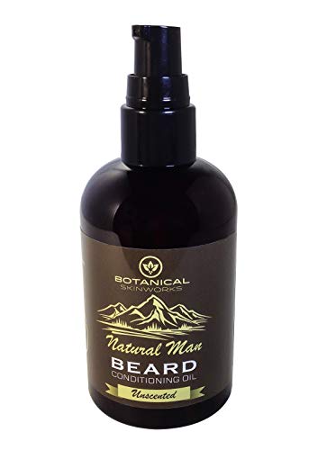 Natural Man Beard Oil 4oz All Natural Unscented (No Added Fragrance) Beard Conditioner by Botanical Skin Works