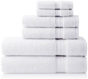 Pure Fiber PF101006S-6 6 Piece Zero Twist Towel Set, White