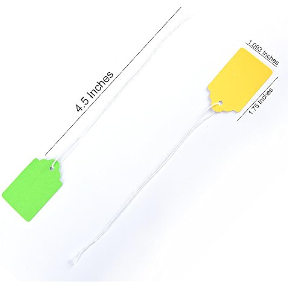 BBX Key Tags Marking Strung Tags, Colored Paper Assorted Neon With