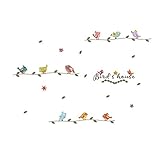 Amaonm Creative Removable Birds Wall Decals DIY Tree Branches Wall Stickers Murals Saying Bird's House Peel Stick Art Decor for Nursery Girls Bedroom Kids Room Bathroom Living Room Decoration