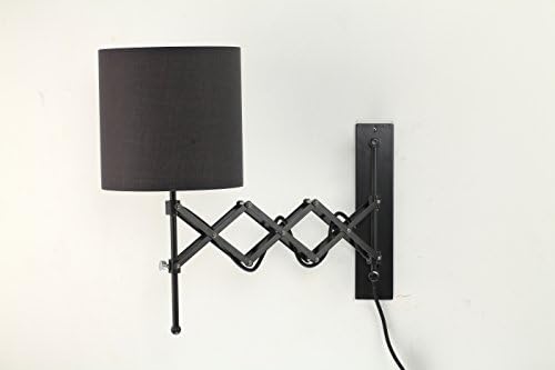 Ignitor Adjustable Wall Reading Task Multi-Purpose Lamp Swing Arm Scissor Extendable Accordion Type AMS-W00002-BK2 Set of 1