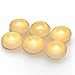 Homemory White Real Wax 3 Inch Flameless Floating Candles, 100+ Hour Battery Flickering Waterproof Tealights-Wedding Centerpiece, Engagement, Dinner Parties, Beach Parties, Home Decor, Set of 6