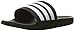 adidas Women's Adilette Ultra Slides Sandals, Black/Core White/Black, 7