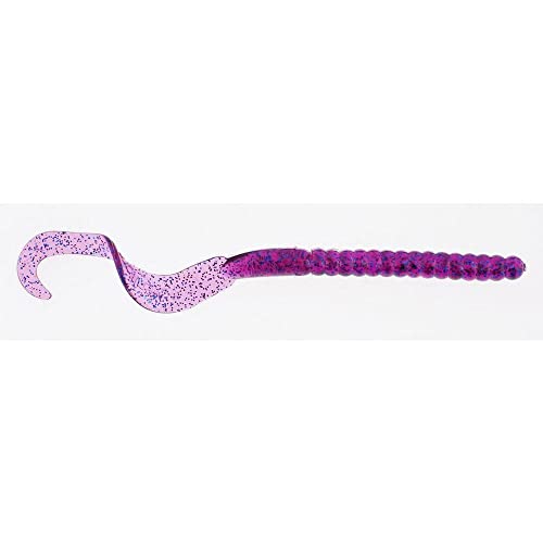 Berkley PowerBait® Power Worm Angelköder, elektrische Traube, 18 cm, unwiderstehlicher Geschmack, klassisches lockiges Schwanzwurmprofil, ideal für Fr