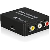 Portta 3RCA Composite CVBS AV to HDMI Video Audio Converter Adapter Mini Box Support Scaler 1080P for TV/PC/PS3/Blue-Ray DVD,black