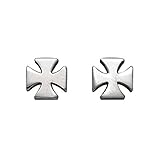 Stainless Steel Maltese Cross Stud Earrings