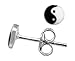 Sterling Silver and Black and White Enamel 5mm Yin and Yang Stud Earrings
