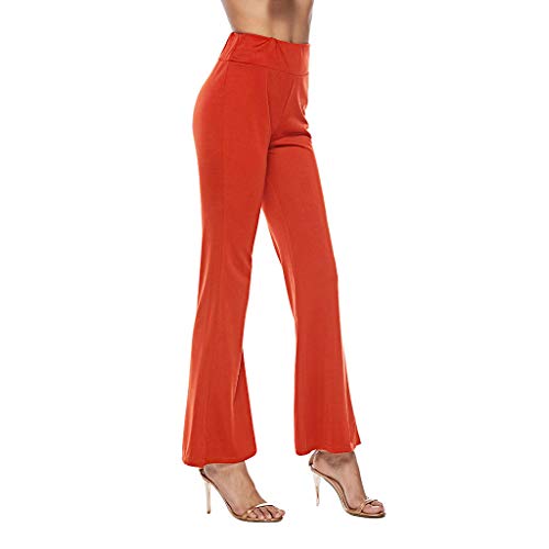Sunyastor Womens Bootcut Yoga Pants, Fashion Casual Elastic Office Tummy Control Workout Running Bootleg Flare Pants Orange