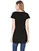 Allegra K Women's Round Neck Short Sleeves Cat Prints Loose Tunic Top L Black