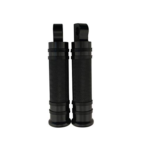 Goldfire Pair Billet CNC Aluminum Motorcycle Foot Pegs For Harley Style Male Mount Footpegs Footrest (Black)