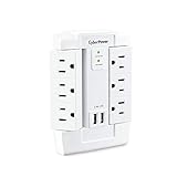 CyberPower CSP600WSURC2 Surge Protector, 1200J/125V, 6 Swivel Outlets, 2 USB Charging Ports, Wall Tap Design