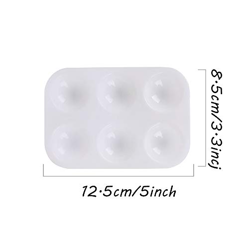 Amersumer 30 PCS Plastic Paint Palettes Rectangular Watercolor Palette Painting Tray for DIY Craft and Art Painting(White)