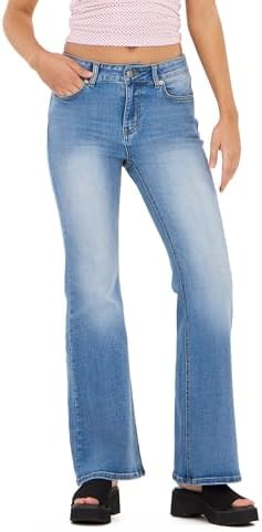 Forever 21 Women's Low Rise Flare Jeans with Heart Stitching on
