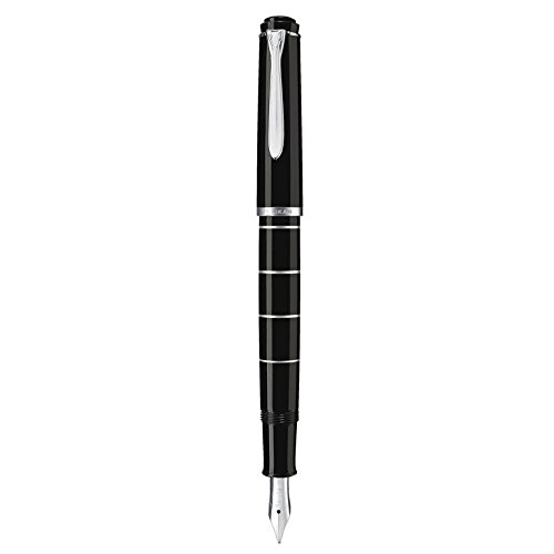 PELIKAN Lacquer Fountain Pen, Black, Medium Nib 948281 (948281)