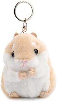 SOURBAN Cartoon Plush Hanging Toy Hamster Doll Keychain Handbag Key Pendant,Brown keychain