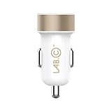 Car Charger LABC Dual USB Car Charger A.L 3.4A Rapid Charger Retail Packaging (LABC-582 Champagne Gold) Compatible for Android, Samsung, Galaxy, Note, Blackberry, Bluetooth Headsets, Headphones, Garmin Navigators & any 5pin device (FREE GIFT 5 PIN CABLE INCLUDED) & COMPATIBLE with Apple iPhone, iPad, iPod (lighting cable not included, sold separately) (Champagne Gold)