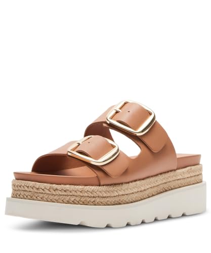 Madden Girl Women’s Mythicall Flat Sandal, Caramel, 9