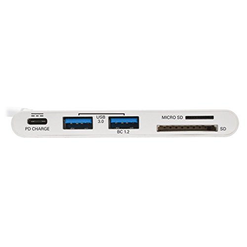 Tripp Lite 2-Port USB-C to USB-A (2x) Portable Hub, Micro SD & SD/MMC Reader & USB-C PD Charging Port, USB 3.1 Gen 1 Type-C (U460-002-2AM-C)