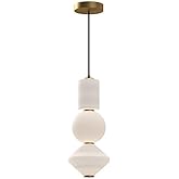 Alora Mood PD530341AGOP Bijou Pendant, LED, Aged Gold/Opal Matte Glass