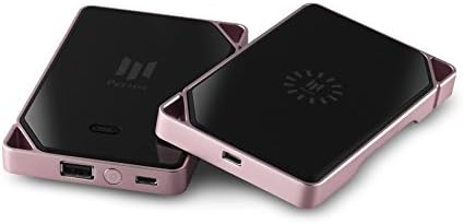 ARK, A Portable Modular Wireless Charger &amp; Power Bank, Aluminum + 9H Glass surface, 5000mAh Li-Polymer battery, can use separately, 2A Input/1A Qi Output, for all Qi-Enabled Devices (Rose Gold)