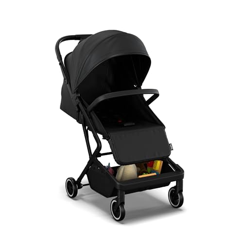 Urban Ease Poussette - Naissance à 4 Ans (22 kg), Pliage à Une Main, Inclinaison & Repose-Pieds Réglables, Doublure Amovible, Panier Intégré, Capote à Fenêtre, Compacte, Noir