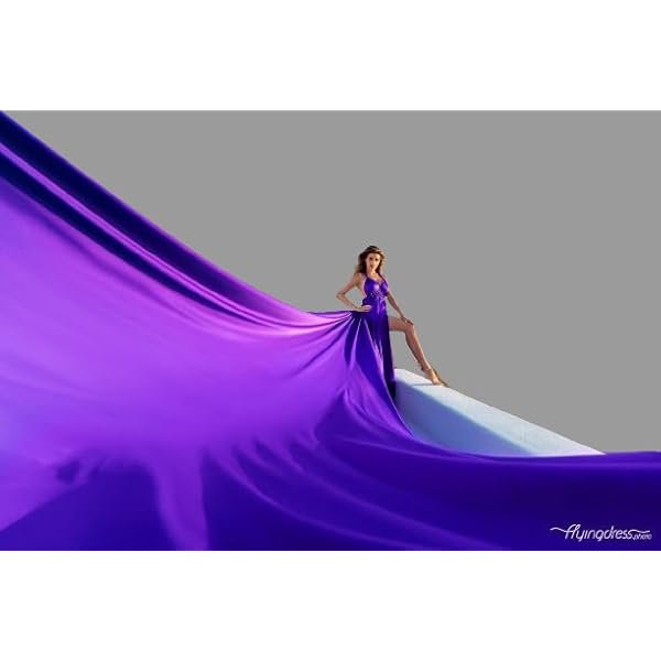 Amazon.com: Silk Fairies Maternity Dress for Pictures and Baby showers with  bishop puff sleeves and long train (S, Royal Blue) : Clothing, Shoes &  Jewelry