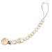 Aolvo 5pcs Baby Pacifier Clip Holder for Unisex Baby with Nature Wooden Teething Beads Nipple Strap Chain Teether Toys Gift for Baby Boy Girls Shower