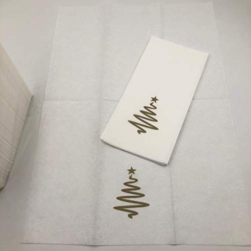 image for WelcomeHome Linen-Feel Christmas Guest Towels Disposable Cloth-Like Pa