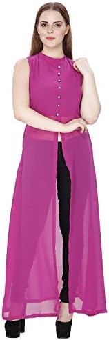 My Swag Women's Georgette Sleeveless High Neck Cape Dress