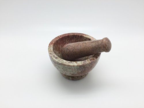 Mortar and Pestle Soapstone Hand Carved Two Tone design