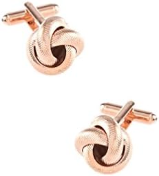 Textured Knot Rose Gold Metal Cufflinks