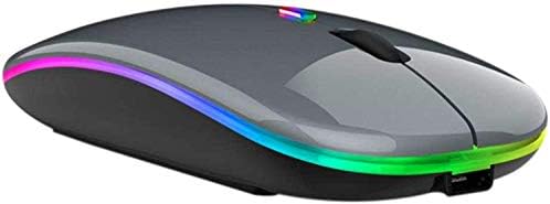Slim Silent Bluetooth Mouse - Rechargeable, Wireless, For Laptop & PC, Grey, 1600 DPI