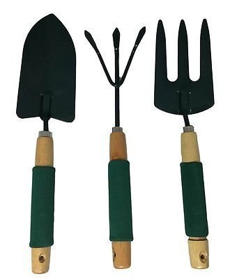 Gardening Tools With Quality Grip Handle, 3 Piece (Green)