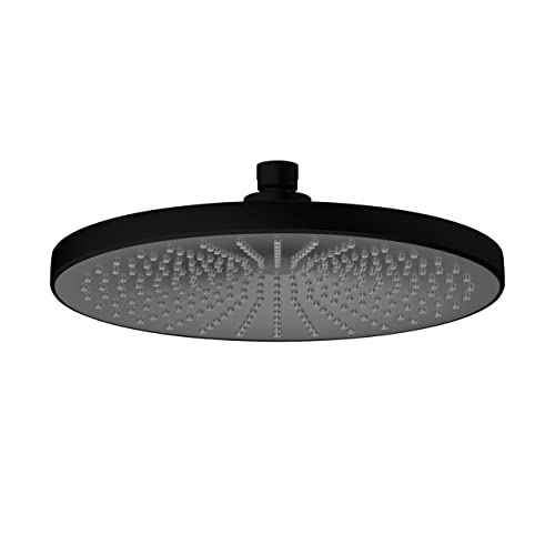 WENKO Douchette Ciel de Pluie Ultimate Shower, pommeau Ø 25 cm à Fonction Softrain, 284 Buses pour Un Jet Doux et Intense, raccord Universel ½, Convient pour Les Chauffe-Eau instantanés, Noir/Gris
